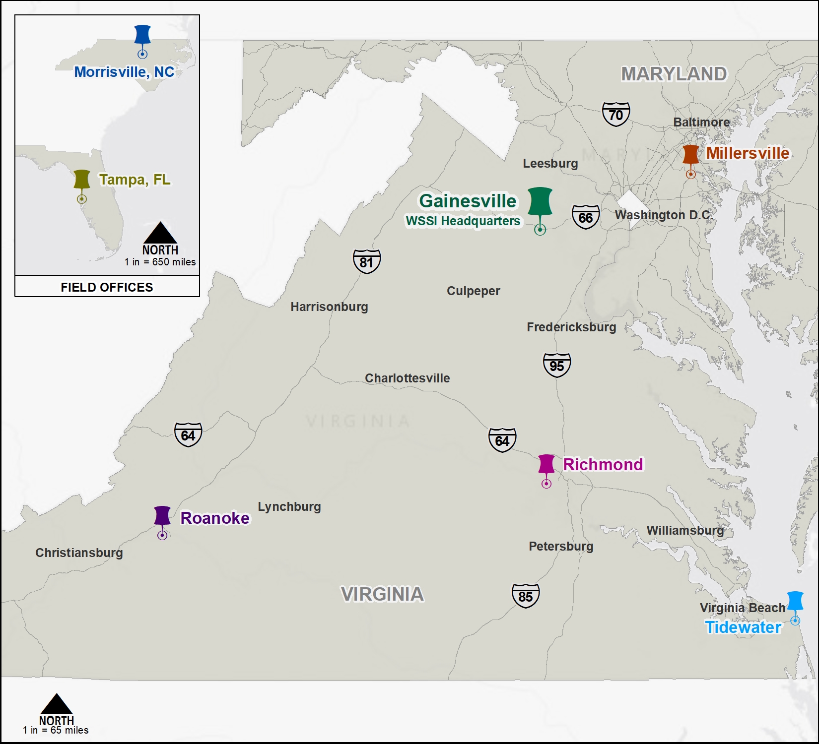 Virginia Tidewater Region Map